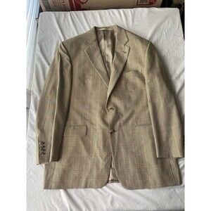 Burberry Houndstooth Blazer Mens 44 Regular 100% Wool Designer Biege